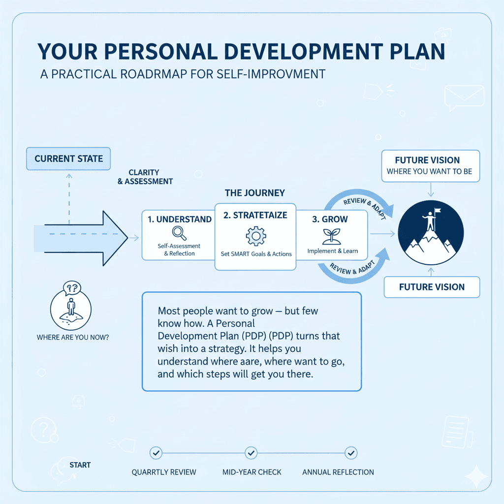 Visual roadmap showing the journey from current state to future vision