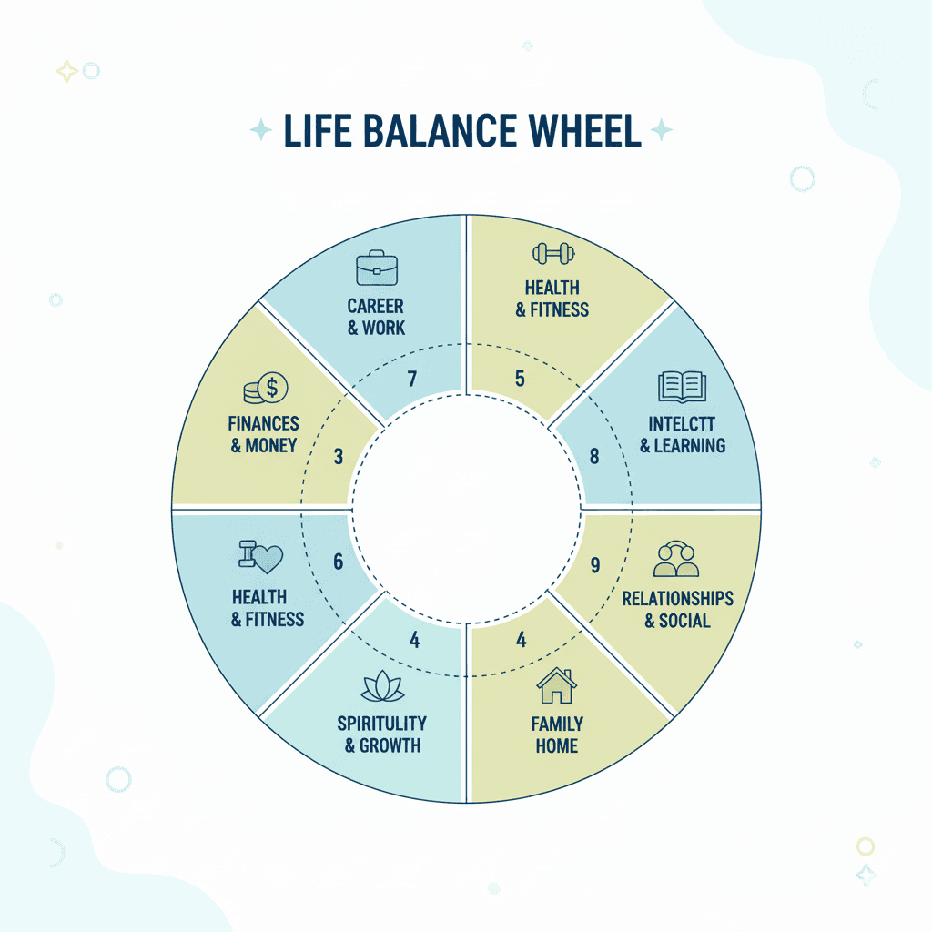 Balance Wheel showing different life areas
